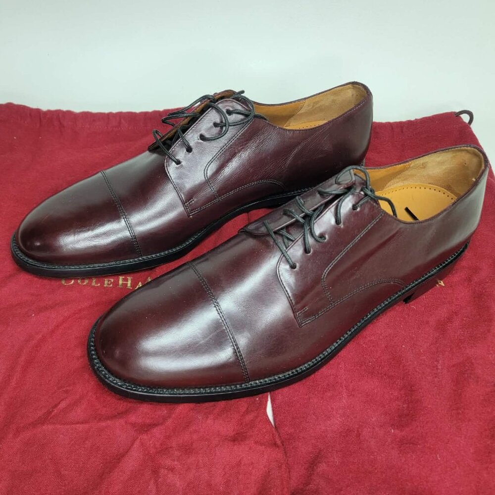 New Cole Haan City Men's Dark Brown Classic Leather Oxfords Size US 11.5, EU 45
